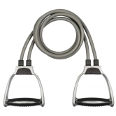 Maira Double Toning Resistance Tube Pull Rope Exercise Band for Stretching, Workout, Home Gym and Toning with Grip D Shaped Handles for Men and Women - Grey