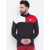 Men Black Red Colourblocked Training or Gym Sporty Jacket