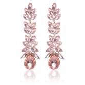 YouBella Metal Gold Plated Jewellery Valentine Collection AAA Swiss Zircon Fashion Stylish Fancy Party Wear Peach Earrings for Girls and Womens - Peach