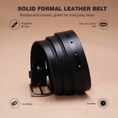 Red Tape Black Leather Belt For Men | Solid Leather Belt | Classic and Durable