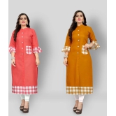 Lerkiza - Multicolor Cotton Womens Straight Kurti ( Pack of 2 ) - 4XL