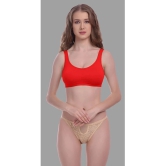 Madam - Red Cotton Blend Non Padded Womens Everyday Bra ( Pack of 1 ) - None