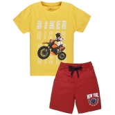 PLUM TREE - 100% Cotton Yellow Boys T-Shirt & Shorts ( Pack of 2 ) - None