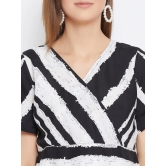 Women Black & White Stripes Printed Top With Palazzos