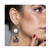 Silver Shine Trendy Silver Mirror Jhumki with Small Danglers Earrings for Women - Silver