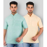 DESHBANDHU DBK - Multicolor Cotton Mens Shirt Style Kurta ( Pack of 2 ) - None