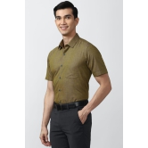 Men Green Regular Fit Formal Half Sleeves Formal Shirt