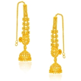 LUV FASHION Golden Ear Chain Earrings ( Pack of 1 ) - Golden