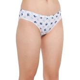 Clovia White Cotton Printed Womens Bikini ( Pack of 1 ) - None