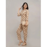 Frionkandy Beige Printed Pant Top Set - None