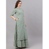 Antaran - Green Cotton Womens Shirt Style Kurti ( Pack of 1 ) - None