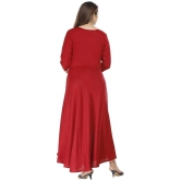 JC4U - Red Rayon Womens A- line Dress ( Pack of 1 ) - None