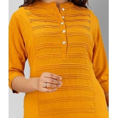 Lee Moda - Yellow Cotton Women's Straight Kurti - None