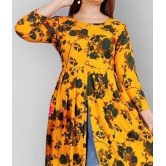 SIPET - Yellow Rayon Womens Front Slit Kurti ( Pack of 1 ) - None