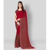 Anand Sarees - Red Georgette Saree With Blouse Piece (Pack of 1)