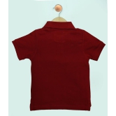 Boys Maroon Solid Polo T-Shirt