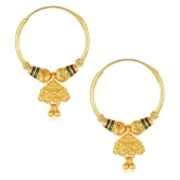 VIVASTRI Golden Bali Earrings ( Pack of 1 ) - Golden