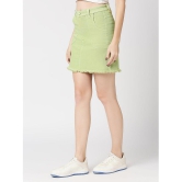 CEFALU - Green Denim Women''s Straight Skirt ( Pack of 1 ) - None