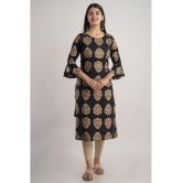 MAUKA - Black Rayon Womens Straight Kurti ( Pack of 1 ) - None