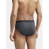 Jockey 1010 Men Super Combed Cotton Solid Brief with Stay Fresh Treatment - Black Melange - None