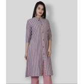 Doriya - Multicolor Cotton Women's Front Slit Kurti ( Pack of 1 ) - L