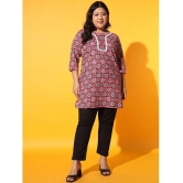 AUSTIVO Cotton Printed Straight Womens Kurti - Multicoloured ( Pack of 1 ) - None