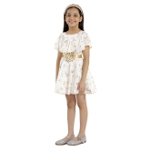 Kids Cave - White Cotton Girl's A-line Dress ( Pack of 1 ) - None