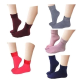 PENYAN Womens Multicolor Fur Solid Combo Ankle Length Socks ( Pack of 5 ) - None