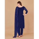 Apnisha - Unstitched Navy Blue Cotton Dress Material ( Pack of 1 ) - Navy Blue