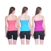 Dollar Missy Womes Multicolor Cotton Camisole Pack of 3 - None