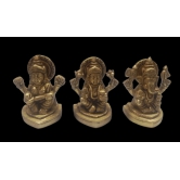 VRINDA METAL ART Brass Ganesh, Lakshmi , Sarswati , Idol Combo  Idol