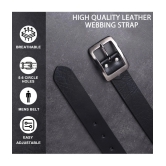 Loopa - Black Leather Mens Formal Belt ( Pack of 1 ) - None