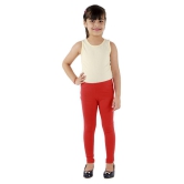 Kids Cave - Red Cotton Blend Girls Leggings ( Pack of 1 ) - None