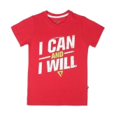 Proteens Boys Red Printed Round Neck T-Shirts - None