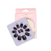 GLITTER SMALL SQUARE NAILS (NAIL KIT INCLUDED)-Black