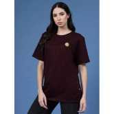 Rigo Wine Cotton Loose Fit Womens T-Shirt ( Pack of 1 ) - None