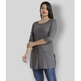 HIGHLIGHT FASHION EXPORT - Dark Grey Viscose Womens Straight Kurti ( Pack of 1 ) - S