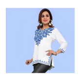 AKTIF Cotton Embroidered Straight Womens Kurti - White ( Pack of 1 ) - None