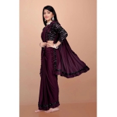 Apnisha - Purple Lycra Girls Saree ( Pack of 1 ) - None