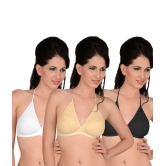 Softskin Multi Color Cotton Halter Bras Bra Pack of 3 - 34B