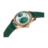 DoubleRun Green Leather Analog Mens Watch