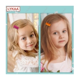 LYKAA Rectangular Shape Velvet Hair Tic Tac Clips For Baby Girl, Kids (Pack of 6, Multicolor) - Multi