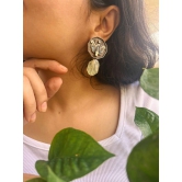 Pratika oxidised silver earring with jade stone