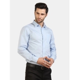 Life Roads 100 Percent Cotton Blue Solids Party wear Shirt Single Pack - None