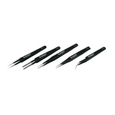 HOKI Anti-static Stainless Steel ESD Precision Tweezers Set (Black)