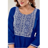 Glomee - Blue Viscose Womens Tunic ( Pack of 1 ) - None