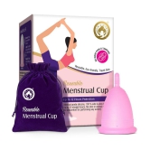 Mom & World Reusable Menstrual Cup For Women, 100% Medical Grade Silicone, Odor and Rash Free, No leakage (Large)