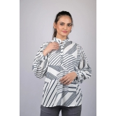 Zigzag print for women western wear top party wear and daily use Black Striped Full Sleeves Top (OTL-TPS1096)-Black / XXL