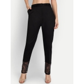 Women Black Solid Regular Fit Trouser