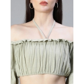 Oxolloxo Halter Neck Bardot Cotton Crop Top